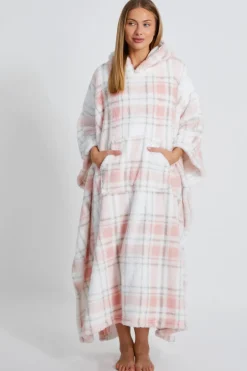 Quiz Pink Check Fleece Blanket Hoodie