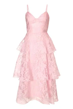 Quiz Chiffon Floral Midaxi Dress Pink Online