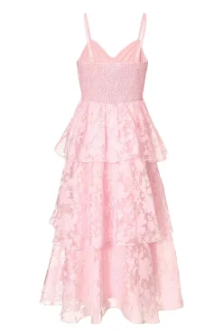 Quiz Chiffon Floral Midaxi Dress Pink Online