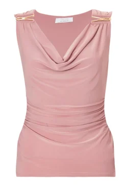 Quiz Cowl Neck Top Pink Sale