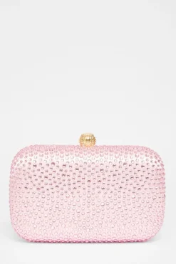 Quiz Pink Diamante Clip Box Bag
