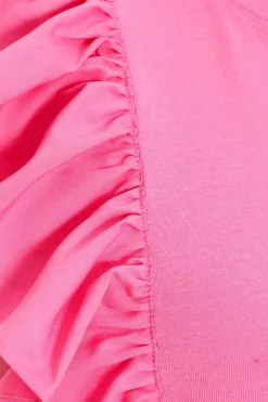 Quiz Pink Double Frill Sleeve Top New