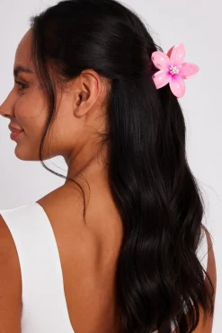 Quiz Flower Hair Claw Set Pink Outlet