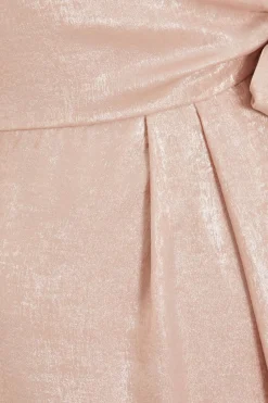 Quiz Pink Foil Wrap Midi Dress Hot