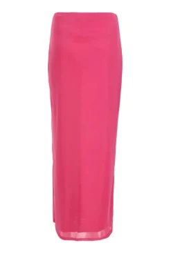 Quiz Pink Frill Maxi Skirt Hot