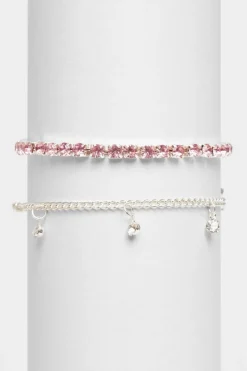 Quiz Jewel Bracelet Set Pink Clearance