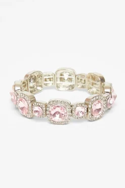 Quiz Jewel Stretch Bracelet Pink Outlet