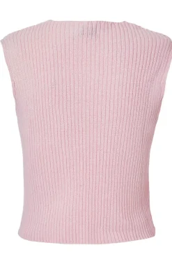 Quiz Knit Mini Bow Top Pink Clearance