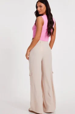 Quiz Knitted Button Front Waistcoat Pink Online