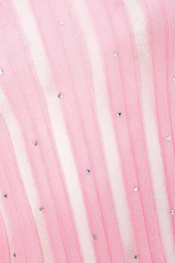 Quiz Knitted Diamante Jumper Pink Clearance