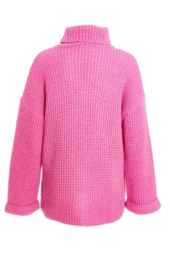 Quiz Knitted Roll Neck Jumper Pink Outlet