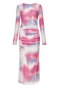 Quiz Pink Marble Print Midi Dress Best