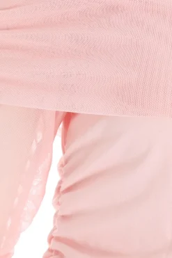 Quiz Pink Mesh Bardot Top Sale