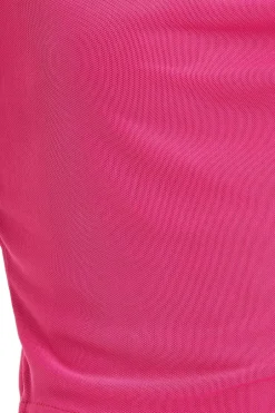 Quiz Pink Mesh Drop Shoulder Crop Top New
