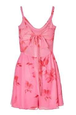 Quiz Pink Mesh Floral Playsuit Online