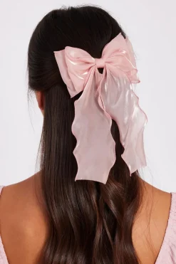 Quiz Organza Hair Bow Pink