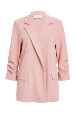 Quiz Pink Ruched Sleeve Blazer Light Pink Discount