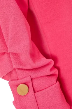 Quiz Ruched Sleeve Blazer Pink Online