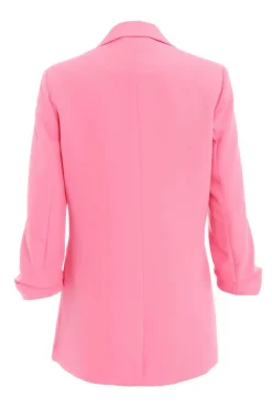 Quiz Ruched Sleeve Blazer Pink Discount