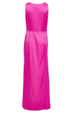 Quiz Pink Satin Ruched Maxi Dress Best