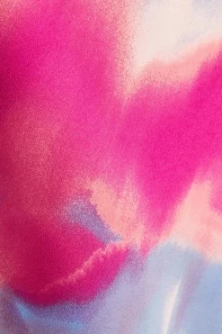Quiz Pink Satin Tie Dye Midi Dress New
