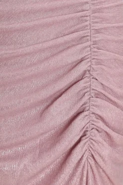 Quiz Pink Shimmer Ruched Maxi Dress Hot
