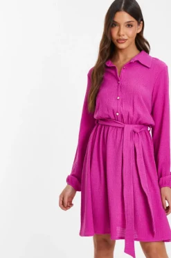 Quiz Pink Shirt Mini Dress Clearance