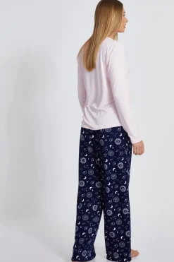 Quiz Pink Star Print Long Pyjama Set Online