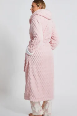 Quiz Pink Textured Fleece Robe Outlet