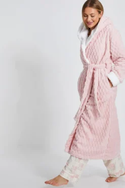 Quiz Pink Textured Fleece Robe Outlet