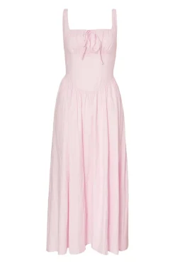 Quiz Pink Textured Midaxi Dress Outlet