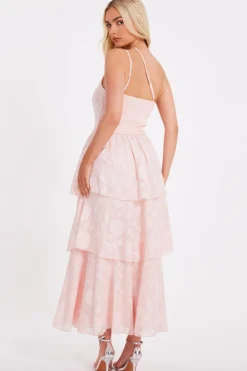 Quiz Pink Tiered Maxi Dress Pale Pink Best