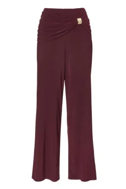 Quiz Buckle Wide Leg Trousers Plum New