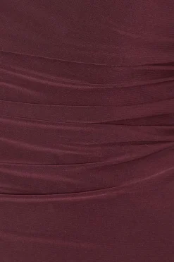 Quiz Plum Tie Shoulder Mini Dress Sale