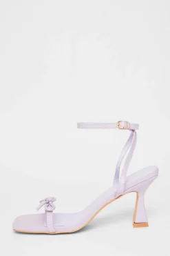 Quiz Bow Detail Heels Purple Hot