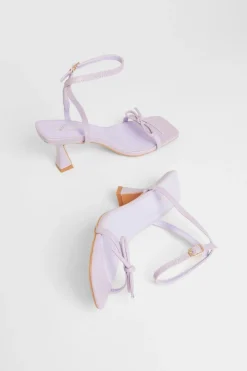 Quiz Bow Detail Heels Purple Hot