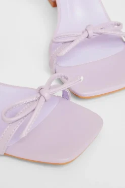 Quiz Bow Detail Heels Purple Hot