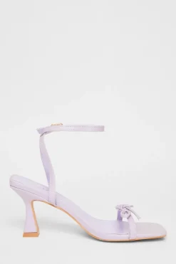 Quiz Bow Detail Heels Purple Hot