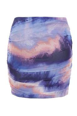 Quiz Purple Mesh Tie Dye Skirt Sale