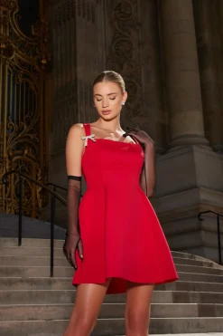 Quiz A-Line Mini Dress Red Clearance