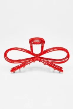 Quiz Bow Hair Claw Red Hot