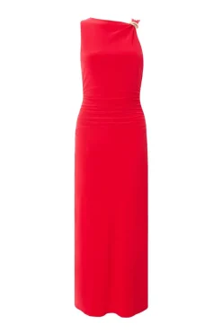 Quiz Red Buckle Detail Midaxi Dress Hot