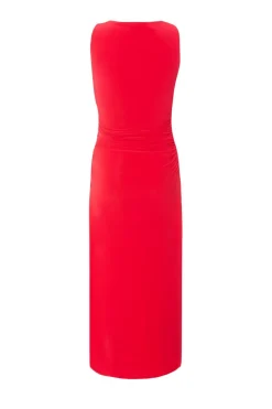 Quiz Red Buckle Detail Midaxi Dress Hot