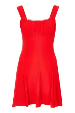 Quiz Red Chiffon Ruched Mini Dress Best