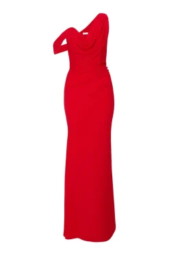 Quiz Drop Sleeve Maxi Dress Red Discount