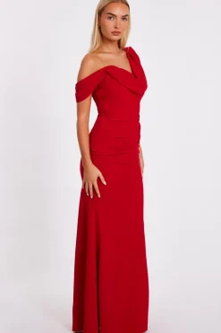 Quiz Drop Sleeve Maxi Dress Red Discount