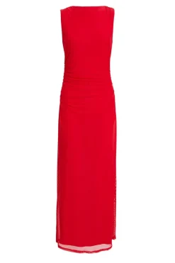 Quiz Red Mesh Midaxi Dress Sale