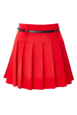 Quiz Pleated Mini Skirt Red Online