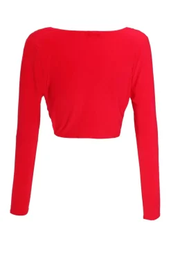Quiz Red Ruched Cowl Neck Top Best