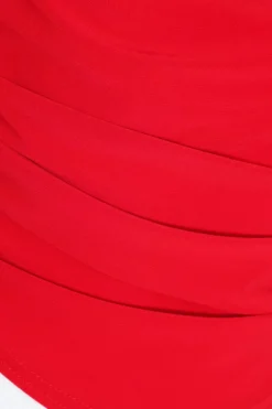Quiz Red Ruched Cowl Neck Top Best